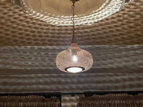 Handmade Moroccan Brass Ceiling Light - Boho Pendant Lamp (PL 1062)